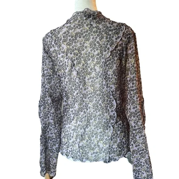 & OTHER STORIES printed mesh babylock top - Picture 3 of 5